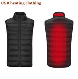2020 Men Outdoor USB Infrared Heating Vest Jacket Men Women Winter Electric Thermal Clothing Waistcoat For Sports Hiking