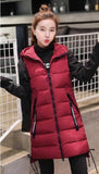 Brieuces  Autumn Winter Vest Women Waistcoat 2020 Female Sleeveless Vest Jacket Hooded Warm Long Vest Coat Colete Feminino