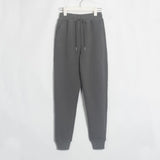 Wixra Women Casual Velvet Pants Winter Lady's Thick Wool Pants Women's Clothing Lace-up Long Trousers