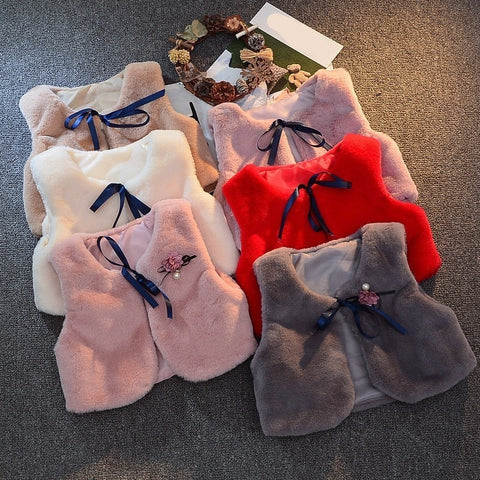 LILIGIRL 4.29$ of Girls Fur Vest Jackets 2020 New Baby Kids Autumn Rabbit Hair Vests Waistcoat for Children Clothes Outerwear