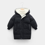Children's Down Coat Winter Teenage Baby Boys Girls Cotton-padded Parka & Coats Thicken Warm Long Jackets Toddler Kids Outerwear