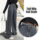 Women High Waist Jeans Baggy Pants Casual Butterfly Printed Wide Leg Trousers Denim Streetwear Ladies E-girl Pantalones Mujer
