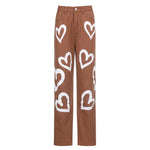 Women High Waist Jeans Baggy Pants Casual Butterfly Printed Wide Leg Trousers Denim Streetwear Ladies E-girl Pantalones Mujer