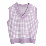 Women Vest Sweater 2021 Fashion Knitted Sweater Loose Vintage Female Waistcoat Chic Oversize Sweater Tops Women Clothes Outfit