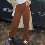 Vintage Y2K Baggy Brown Jeans Women Streetwear Loose High Waist Trousers Harajuku Fashion Cotton Denim Sweatpants Cuteandpsycho