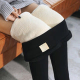 CHRLEISURE Warm Women's Plus Velvet Winter Leggings Ankle-Length Keep Warm Solid Pants High Waist Large Size Women Leggings